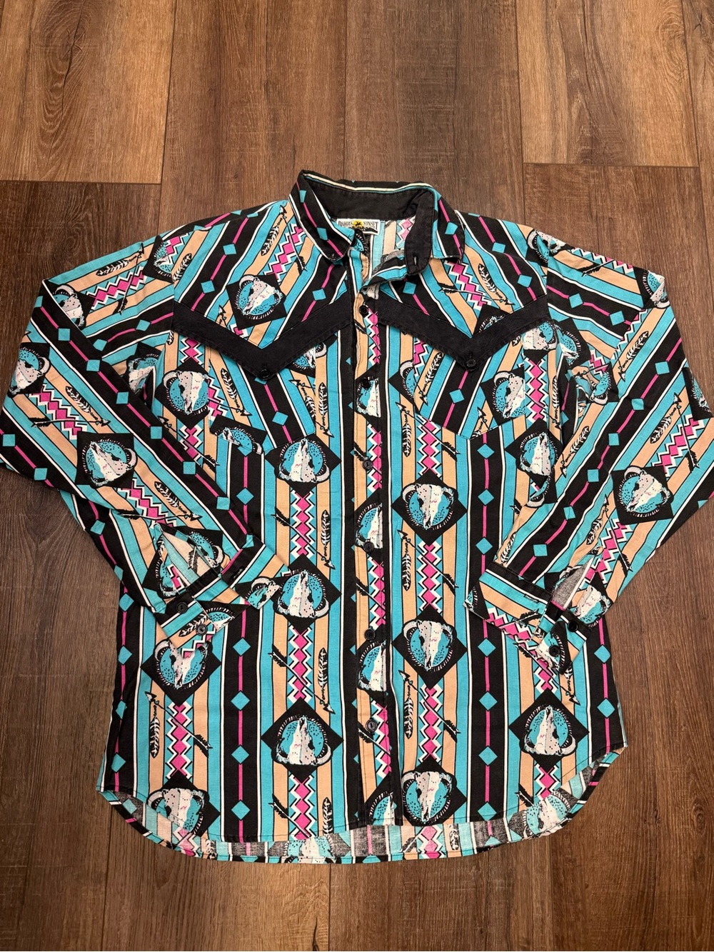 Dakota Sunset 90s Western shirt men’s cotton large USA